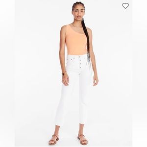 J. Crew 10” vintage slim straight jean in white. Size 29 tall